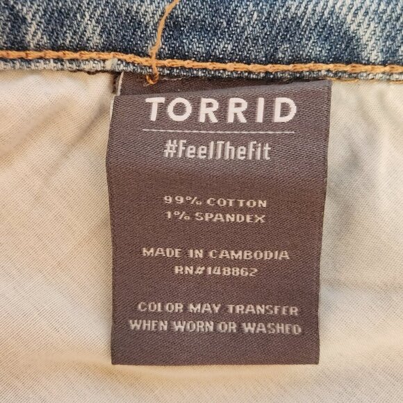 torrid Cut Off Denim Shorts Women's 26 Light Wash High Rise Stretch Comfort - Picture 7 of 8